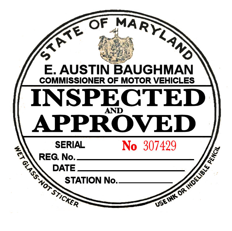 (image for) 1934 Maryland Inspection Sticker